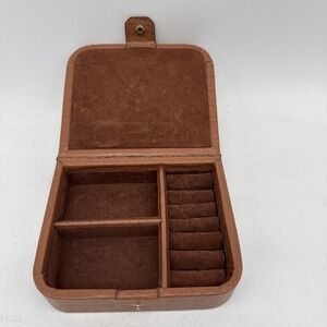 Bey Berk Leather Jewelry Box Croco Pattern Brown Interior